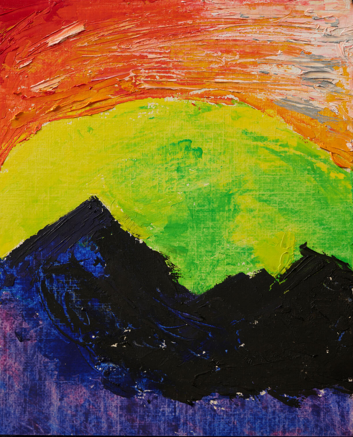 A Spaceship's Landing oil on paper